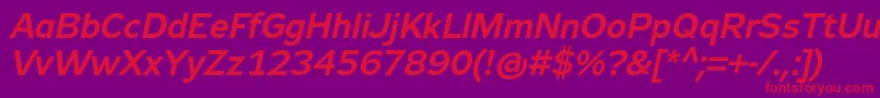 Zeppelin33Italic Font – Red Fonts on Purple Background