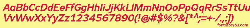 Zeppelin33Italic-fontti – punaiset fontit keltaisella taustalla