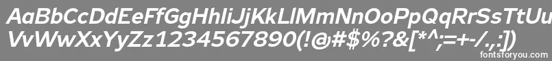 Czcionka Zeppelin33Italic – białe czcionki na szarym tle