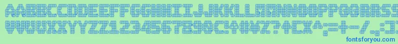 A.M.P. Font – Blue Fonts on Green Background