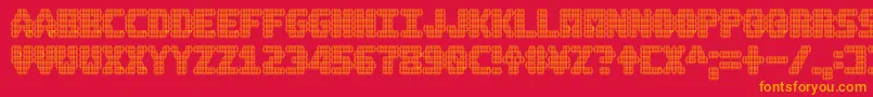 A.M.P. Font – Orange Fonts on Red Background