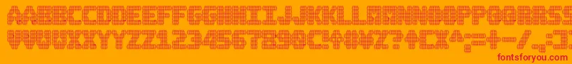 Weitere Informationen zur A.M.P.-Schriftart A.M.P.-Schriftart – Rote Schriften auf orangefarbenem Hintergrund