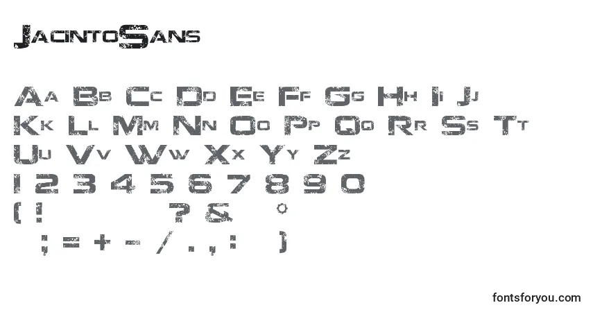 Schriftart JacintoSans – Alphabet, Zahlen, spezielle Symbole