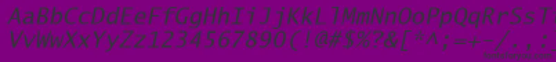 LucidaSansTypewriterOblique Font – Black Fonts on Purple Background