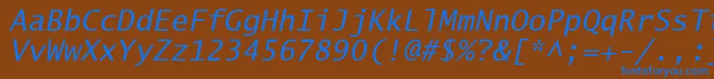 フォントLucidaSansTypewriterOblique – 茶色の背景に青い文字