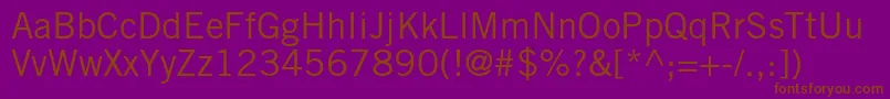 Tradegothicltstd Font – Brown Fonts on Purple Background