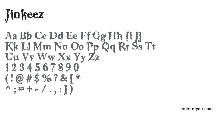 Czcionka Jinkeez – alfabet, cyfry, specjalne znaki