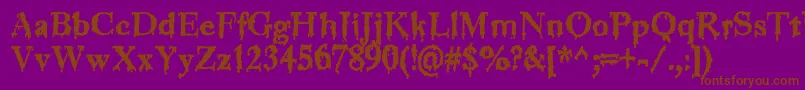 Czcionka Jinkeez – brązowe czcionki na fioletowym tle