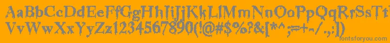 Jinkeez-Schriftart – Graue Schriften auf orangefarbenem Hintergrund