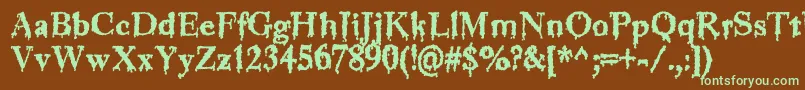 Jinkeez-Schriftart – Grüne Schriften auf braunem Hintergrund