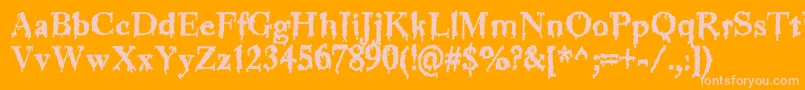 Jinkeez-Schriftart – Rosa Schriften auf orangefarbenem Hintergrund