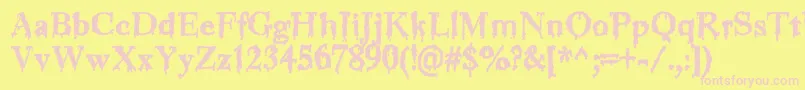 Jinkeez-fontti – vaaleanpunaiset fontit keltaisella taustalla