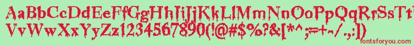 Jinkeez-fontti – punaiset fontit vihreällä taustalla