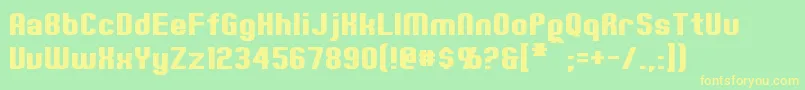 フォントErte – 黄色の文字が緑の背景にあります