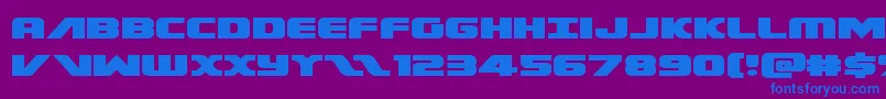 Federalescortexpand-Schriftart – Blaue Schriften auf violettem Hintergrund