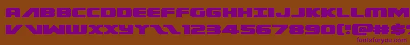 フォントFederalescortexpand – 紫色のフォント、茶色の背景