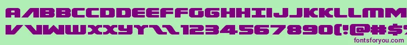 フォントFederalescortexpand – 緑の背景に紫のフォント