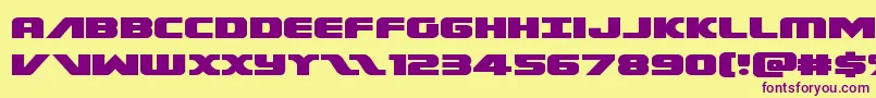 フォントFederalescortexpand – 紫色のフォント、黄色の背景