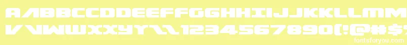 Federalescortexpand-fontti – valkoiset fontit keltaisella taustalla
