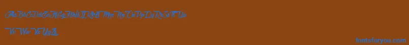 ChocolateAndDelight Font – Blue Fonts on Brown Background