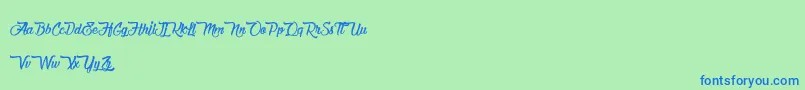 Police ChocolateAndDelight – polices bleues sur fond vert