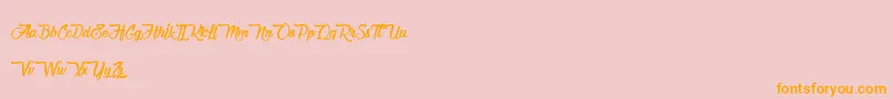 ChocolateAndDelight-Schriftart – Orangefarbene Schriften auf rosa Hintergrund