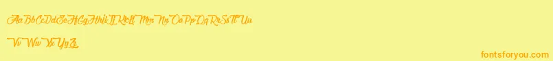 ChocolateAndDelight Font – Orange Fonts on Yellow Background