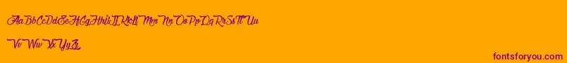 ChocolateAndDelight-Schriftart – Violette Schriften auf orangefarbenem Hintergrund