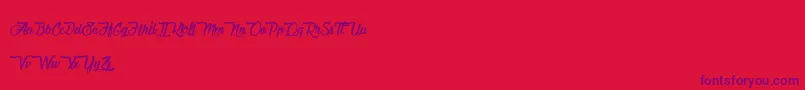Fonte ChocolateAndDelight – fontes roxas em um fundo vermelho