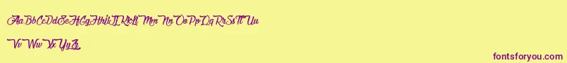 ChocolateAndDelight-Schriftart – Violette Schriften auf gelbem Hintergrund