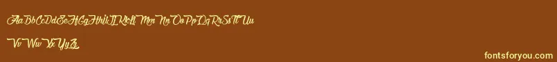 ChocolateAndDelight Font – Yellow Fonts on Brown Background