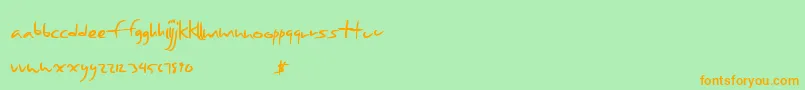 Seasonfourteen Font – Orange Fonts on Green Background