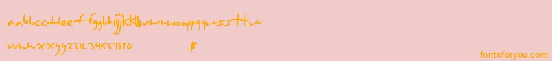 Seasonfourteen-Schriftart – Orangefarbene Schriften auf rosa Hintergrund