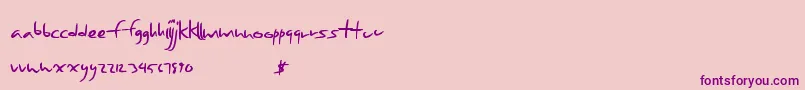 Seasonfourteen-Schriftart – Violette Schriften auf rosa Hintergrund