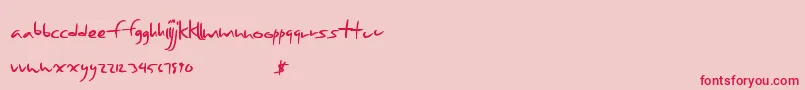 Seasonfourteen Font – Red Fonts on Pink Background