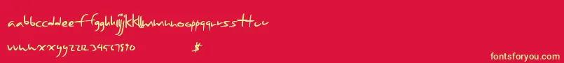 Seasonfourteen Font – Yellow Fonts on Red Background