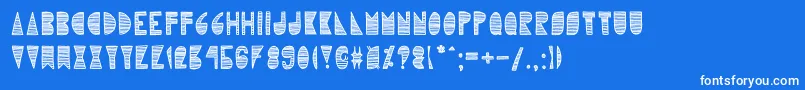 Karlieelizabeth-Schriftart – Weiße Schriften auf blauem Hintergrund