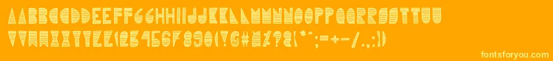 Karlieelizabeth-Schriftart – Gelbe Schriften auf orangefarbenem Hintergrund