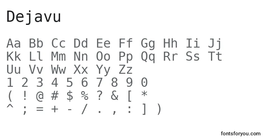 Schriftart Dejavu – Alphabet, Zahlen, spezielle Symbole