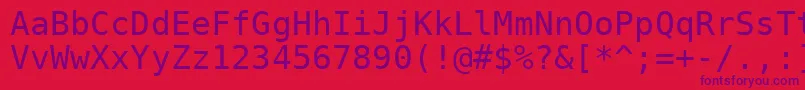 Czcionka Dejavu – fioletowe czcionki na czerwonym tle