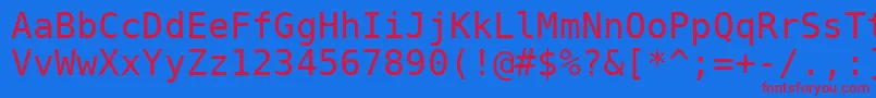 Dejavu Font – Red Fonts on Blue Background