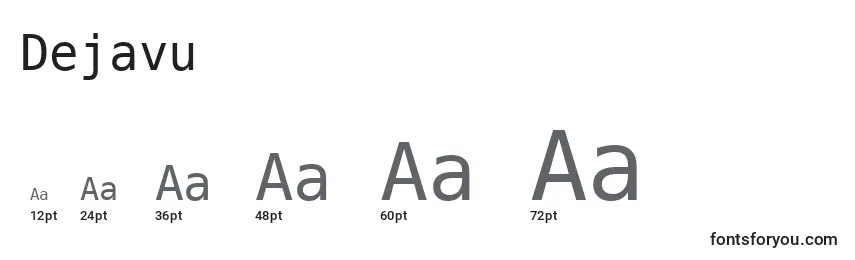 Размеры шрифта Dejavu