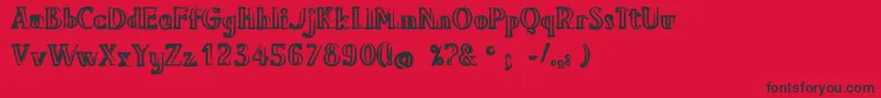 BavureRegular Font – Black Fonts on Red Background