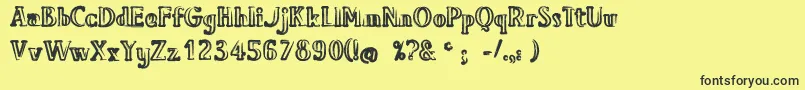 BavureRegular Font – Black Fonts on Yellow Background