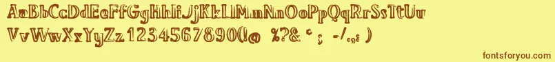 BavureRegular Font – Brown Fonts on Yellow Background