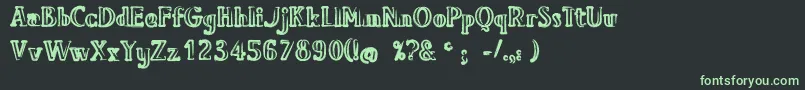 BavureRegular Font – Green Fonts on Black Background