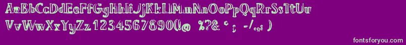 BavureRegular Font – Green Fonts on Purple Background