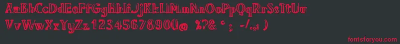 BavureRegular Font – Red Fonts on Black Background