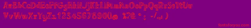 BavureRegular Font – Red Fonts on Purple Background