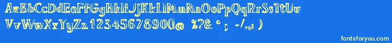 BavureRegular Font – Yellow Fonts on Blue Background
